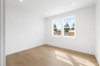 Second bedroom looking out into the backyard.