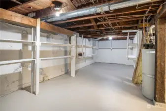 Partial photo of large basement