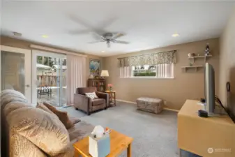 Family room, door to patio & garden.