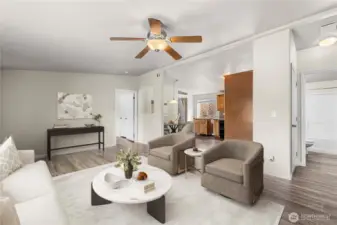Living area-virtually staged