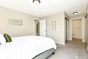 Primary bedroom has 2 closets and a full bathroom.