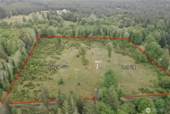 Lot 28 is to the right. Lot 29 is also available on the MLS. Shared well between the 2 lots is available