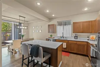 A look to the dining area and towards the back yard