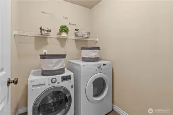 Upstairs laundry is so convenient