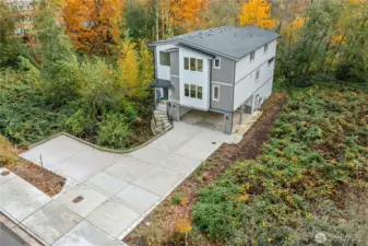 Ample parking with large driveway