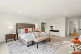 Quiet views of the trees from your primary bedroom