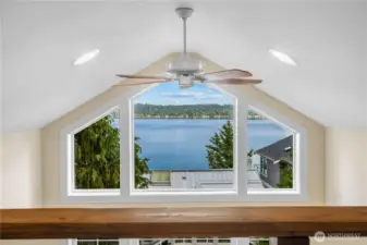 Lake view from loft in ADU