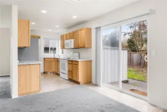 You can see the outside patio and two exterior sheds