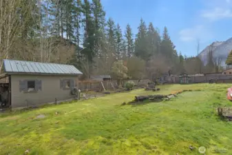 Backyard with shop