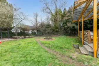 Large back yard, fully fenced