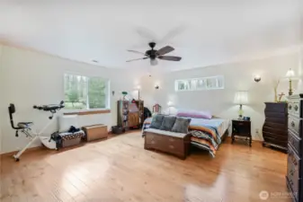 The 17 X 17 ft. primary bedroom is an inviting retreat.