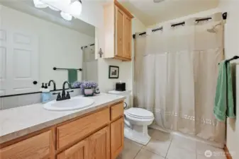 Spacious main bathroom.