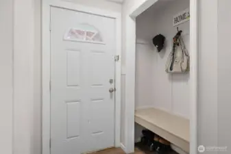 Entry way with built in hall tree
