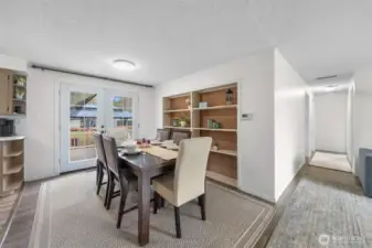 Built in shelving for all the extra storage