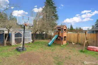 Playground equipment stays with the home as well as the chicken coop