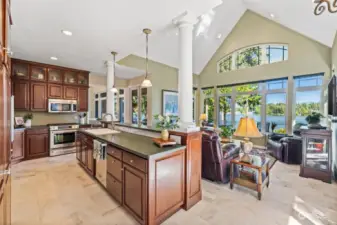 Large kitchen w/ views