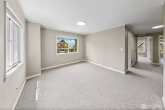 Fresh paint and carpet. Lots of natural light from upgraded windows.