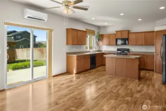 Sliding glass door to the backyard that has everything you need!