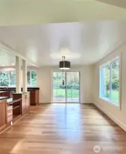 This home has an amazing feel and great flow with serene views all around. Enjoy gazing out at the extremely private back and side yard from the oversized windows and sliding door in the large dining room space.