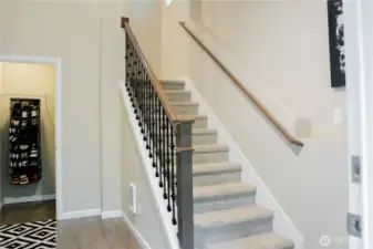 Welcoming entry with spacious walk-in coat closet