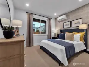 Lower level bedroom provides a guest retreat.