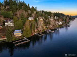 220 feet of private southwest facing waterfront