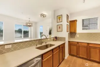 BIG kitchen!  Fully updated - new quartz countertops, new sink & faucet, new stainless steel appliances, new stylish backsplash, and new flooring.