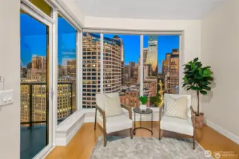 gorgeous 4th ave views from this 18th floor  jewel box at Escala