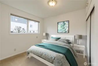 Main floor bedroom is right next to the full bath