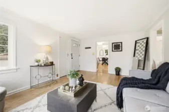 Looking towards front door and in to the kitchen
