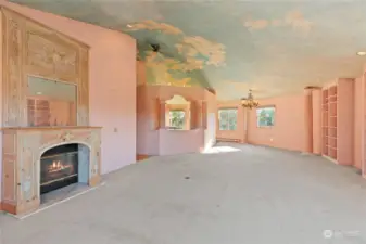 Vaulted ceilings with a mural of the sky