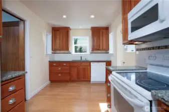 There is room for multiple cooks in this kitchen- the cooking and prep areas are plentiful and the storage is ample.