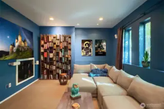 Home theater room is wired for 5:1 surround sound. Host an Oscar party or just enjoy a movie night in your own personal theater. Great space for sleepovers too!