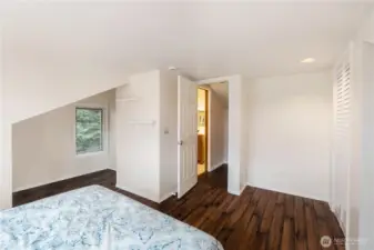 2nd bedroom upstairs with new flooring