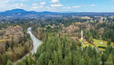 Arrow indicates home location