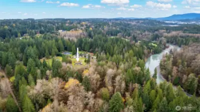 Arrow indicates home location