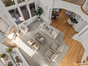 Looking down from the second floor.