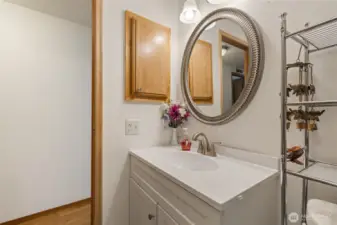 Hall bathroom with walk-in shower