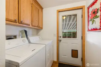 Separate utility room with back door
