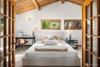 Large primary bedroom on the top 3rd floor.