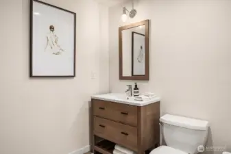 1/2 bath in lower floor.