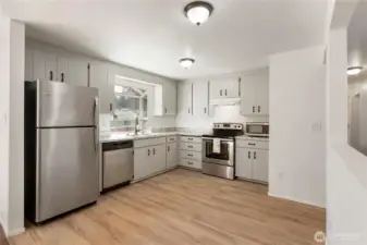 All appliances stay and great garden window for plants and herbs