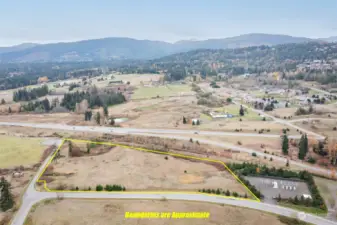 Looking South showing Approximate Boundaries of all 4 parcels together as one.