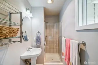 3/4 bath off the fourth bedroom.