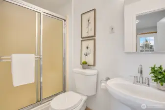 3/4 bath just off bonus room.