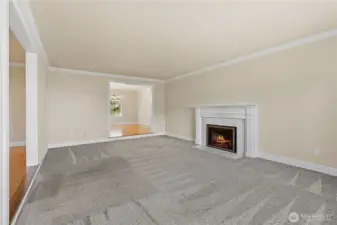 Gorgeous formal living room with a gas fireplace