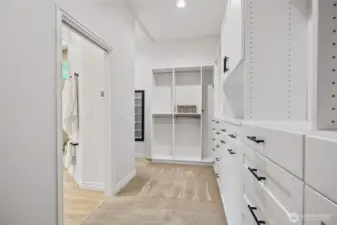The primary suite closet boasts all the space you will need!