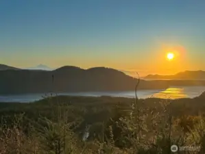 Summer sunsets to the northwest over the San Juan Archipelago.