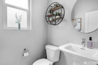 Main floor guest bathroom for visitors.