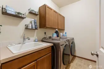 Utility room with cabinets for storage